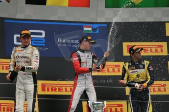 World © Octane Photographic Ltd. Sunday 27th July 2014. GP2 Race 2 – Hungarian GP - Hungaroring, Budapest. Stoffel Vandoorne (1st) - ART Grand Prix, Jolyon Palmer (2nd) – DAMS and Felipe Nasr (3rd) - Carlin. Digital Ref : 1070LB1D3174