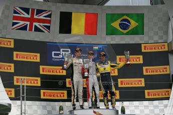 World © Octane Photographic Ltd. Sunday 27th July 2014. GP2 Race 2 – Hungarian GP - Hungaroring, Budapest. Stoffel Vandoorne (1st) - ART Grand Prix, Jolyon Palmer (2nd) – DAMS and Felipe Nasr (3rd) - Carlin. Digital Ref : 1070LB1D3218