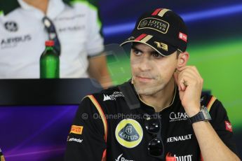 World © Octane Photographic Ltd. Thursday 24th July 2014. Hungarian GP, Hungaroring - Budapest - Formula 1 FIA Press Conference. Lotus F1 Team E22 – Pastor Maldonado. Digital Ref: 1054LB1D8902