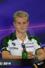 World © Octane Photographic Ltd. Thursday 24th July 2014. Hungarian GP, Hungaroring - Budapest - Formula 1 FIA Press Conference. Caterham F1 Team CT05 – Marcus Ericsson. Digital Ref : 1054LB1D8911