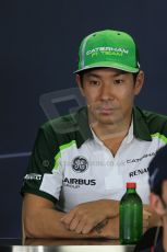 World © Octane Photographic Ltd. Thursday 24th July 2014. Hungarian GP, Hungaroring - Budapest - Formula 1 FIA Press Conference. Caterham F1 Team CT05 – Kamui Kobayashi. Digital Ref: 1054LB1D8919