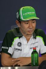 World © Octane Photographic Ltd. Thursday 24th July 2014. Hungarian GP, Hungaroring - Budapest - Formula 1 FIA Press Conference. Caterham F1 Team CT05 – Kamui Kobayashi. Digital Ref: 1054LB1D9003