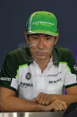 World © Octane Photographic Ltd. Thursday 24th July 2014. Hungarian GP, Hungaroring - Budapest - Formula 1 FIA Press Conference. Caterham F1 Team CT05 – Kamui Kobayashi. Digital Ref: 1054LB1D9038