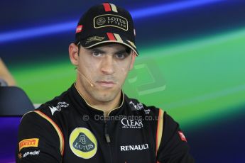 World © Octane Photographic Ltd. Thursday 24th July 2014. Hungarian GP, Hungaroring - Budapest - Formula 1 FIA Press Conference. Lotus F1 Team E22 – Pastor Maldonado. Digital Ref: 1054LB1D9096