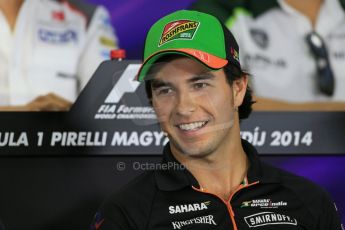 World © Octane Photographic Ltd. Thursday 24th July 2014. Hungarian GP, Hungaroring - Budapest - Formula 1 FIA Press Conference. Sahara Force India VJM07 – Sergio Perez. Digital Ref: 1054LB1D9112