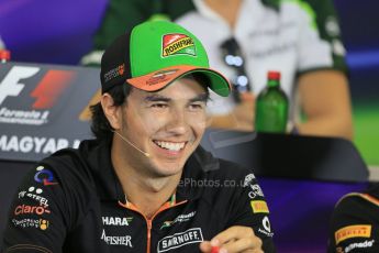 World © Octane Photographic Ltd. Thursday 24th July 2014. Hungarian GP, Hungaroring - Budapest - Formula 1 FIA Press Conference. Sahara Force India VJM07 – Sergio Perez. Digital Ref: 1054LB1D9119