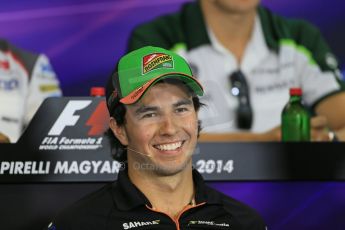 World © Octane Photographic Ltd. Thursday 24th July 2014. Hungarian GP, Hungaroring - Budapest - Formula 1 FIA Press Conference. Sahara Force India VJM07 – Sergio Perez. Digital Ref: 1054LB1D9144