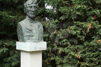 World © Octane Photographic Ltd. Thursday 24th July 2014. Hungarian GP, Hungaroring - Budapest. Formula 1 World Champions statues - Jochan Rindt. Digital Ref: