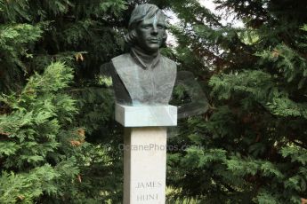 World © Octane Photographic Ltd. Thursday 24th July 2014. Hungarian GP, Hungaroring - Budapest. Formula 1 World Champions statues - James Hunt. Digital Ref: