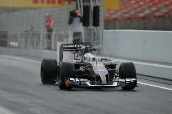 World © Octane Photographic Ltd. Tuesday 13th May 2014. Circuit de Catalunya - Spain - Formula 1 In-Season testing. Sauber C33 – Giedo van der Garde - Reserve Driver. Digital Ref :