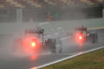 World © Octane Photographic Ltd. Tuesday 13th May 2014. Circuit de Catalunya - Spain - Formula 1 In-Season testing. Mercedes AMG Petronas F1 W05 Hybrid – Lewis Hamilton and Lotus F1 Team E22 – Charles Pic. Digital Ref: