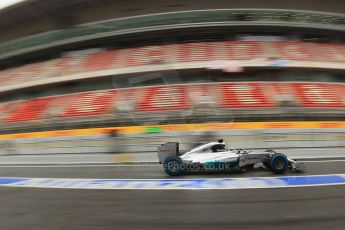 World © Octane Photographic Ltd. Tuesday 13th May 2014. Circuit de Catalunya - Spain - Formula 1 In-Season testing. Mercedes AMG Petronas F1 W05 Hybrid – Lewis Hamilton. Digital Ref: