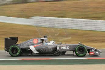 World © Octane Photographic Ltd. Tuesday 13th May 2014. Circuit de Catalunya - Spain - Formula 1 In-Season testing. Sauber C33 – Giedo van der Garde - Reserve Driver. Digital Ref :