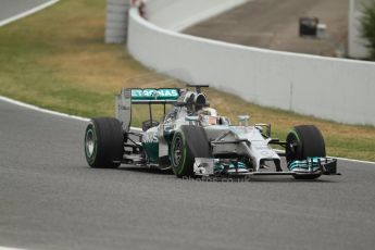 World © Octane Photographic Ltd. Tuesday 13th May 2014. Circuit de Catalunya - Spain - Formula 1 In-Season testing. Mercedes AMG Petronas F1 W05 Hybrid – Lewis Hamilton. Digital Ref: