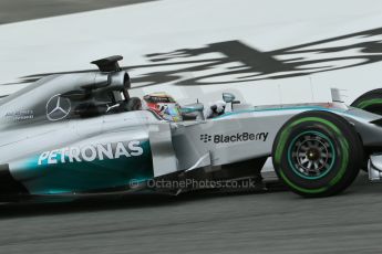 World © Octane Photographic Ltd. Tuesday 13th May 2014. Circuit de Catalunya - Spain - Formula 1 In-Season testing. Mercedes AMG Petronas F1 W05 Hybrid – Lewis Hamilton. Digital Ref: