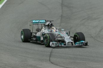 World © Octane Photographic Ltd. Tuesday 13th May 2014. Circuit de Catalunya - Spain - Formula 1 In-Season testing. Mercedes AMG Petronas F1 W05 Hybrid – Lewis Hamilton. Digital Ref: