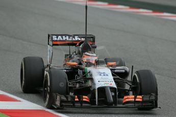 World © Octane Photographic Ltd. Tuesday 13th May 2014. Circuit de Catalunya - Spain - Formula 1 In-Season testing. Sahara Force India VJM07 – Nico Hulkenburg. Digital Ref :