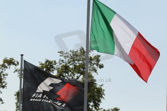 World © Octane Photographic Ltd. Saturday 6th September 2014. Italian GP, Monza - Italy, Atmosphere. F1 and Italian Flags. Digital Ref :  1105CB7D9959