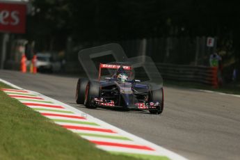 World © Octane Photographic Ltd. Friday 5th September 2014, Italian GP, Monza - Italy. - Formula 1 Practice 2. Scuderia Toro Rosso STR9 - Jean-Eric Vergne. Digital Ref: 1097LB1D4152