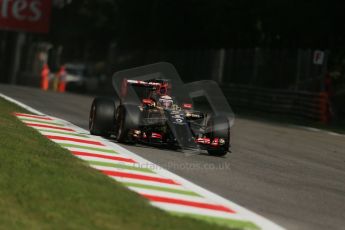 World © Octane Photographic Ltd. Friday 5th September 2014, Italian GP, Monza - Italy. - Formula 1 Practice 2. Lotus F1 Team E22 - Romain Grosjean. Digital Ref: 1097LB1D4185