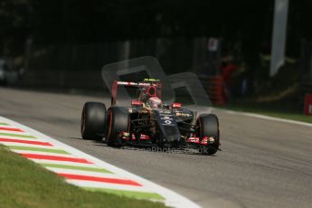 World © Octane Photographic Ltd. Friday 5th September 2014, Italian GP, Monza - Italy. - Formula 1 Practice 2. Lotus F1 Team E22 – Pastor Maldonado. Digital Ref: 1097LB1D4247