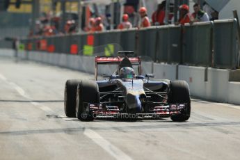 World © Octane Photographic Ltd. Friday 5th September 2014, Italian GP, Monza - Italy. - Formula 1 Practice 2. Scuderia Toro Rosso STR9 - Jean-Eric Vergne. Digital Ref: 1097LB1D4400