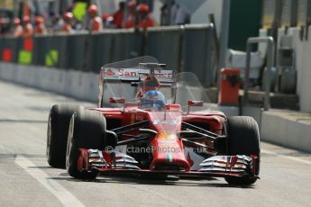 World © Octane Photographic Ltd. Friday 5th September 2014, Italian GP, Monza - Italy. - Formula 1 Practice 2. Scuderia Ferrari F14T - Fernando Alonso. Digital Ref: 1097LB1D4431