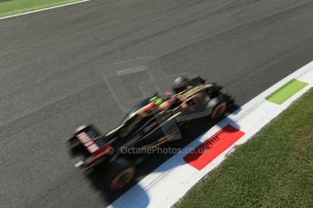 World © Octane Photographic Ltd. Saturday 6th September 2014, Italian GP, Monza - Italy. - Formula 1 Practice 3. Lotus F1 Team E22 – Pastor Maldonado. Digital Ref: 1100LB1D5158