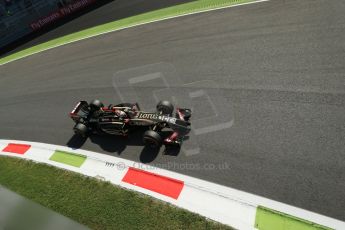 World © Octane Photographic Ltd. Saturday 6th September 2014, Italian GP, Monza - Italy. - Formula 1 Practice 3. Lotus F1 Team E22 - Romain Grosjean. Digital Ref: 1100LB1D5352