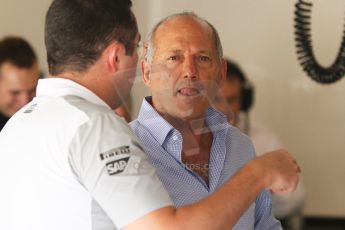 World © Octane Photographic Ltd. Saturday 6th September 2014, Italian GP, Monza - Italy. - Formula 1 Qualifying. McLaren Mercedes Ron Dennis C.B.E and Eric Boullier. Digital Ref: 1104CB7D0001