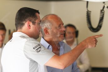 World © Octane Photographic Ltd. Saturday 6th September 2014, Italian GP, Monza - Italy. - Formula 1 Qualifying. McLaren Mercedes Ron Dennis C.B.E and Eric Boullier. Digital Ref: 1104CB7D9982