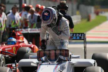 World © Octane Photographic Ltd. Saturday 6th September 2014, Italian GP, Monza - Italy. - Formula 1 Qualifying Parc Ferme. Williams Martini Racing FW36 – Valtteri Bottas. Digital Ref: 1106LB1D6238