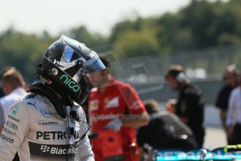 World © Octane Photographic Ltd. Saturday 6th September 2014, Italian GP, Monza - Italy. - Formula 1 Qualifying Parc Ferme. Mercedes AMG Petronas F1 W05 Hybrid - Nico Rosberg. Digital Ref: 1106LB1D6245