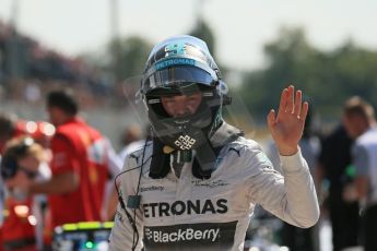 World © Octane Photographic Ltd. Saturday 6th September 2014, Italian GP, Monza - Italy. - Formula 1 Qualifying Parc Ferme. Mercedes AMG Petronas F1 W05 Hybrid - Nico Rosberg. Digital Ref: 1106LB1D6252