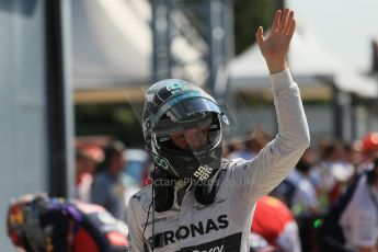 World © Octane Photographic Ltd. Saturday 6th September 2014, Italian GP, Monza - Italy. - Formula 1 Qualifying Parc Ferme. Mercedes AMG Petronas F1 W05 Hybrid - Nico Rosberg. Digital Ref: 1106LB1D6263