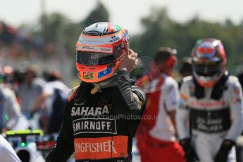 World © Octane Photographic Ltd. Saturday 6th September 2014, Italian GP, Monza - Italy. - Formula 1 Qualifying Parc Ferme. Sahara Force India VJM07 – Nico Hulkenburg. Digital Ref : 1106LB1D6284