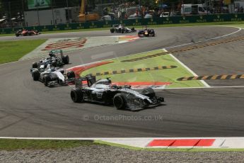 World © Octane Photographic Ltd. Sunday 7th September 2014, Italian GP, Monza - Italy. - Formula 1 Race. Magnussen (McLaren), Massa (Williams) and Hamilton (Mercedes). Digital Ref: 1112LB1D80015