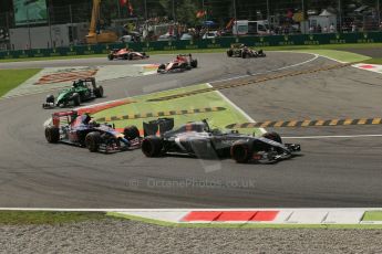 World © Octane Photographic Ltd. Sunday 7th September 2014, Italian GP, Monza - Italy. - Formula 1 Race. Sauber C33 – Esteban Gutierrez, Scuderia Toro Rosso STR 9 – Daniil Kvyat and Caterham F1 Team CT05 – Kamui Koyayashi. Digital Ref : 1112LB1D8046