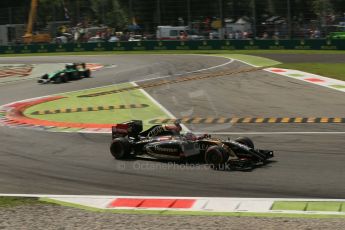 World © Octane Photographic Ltd. Sunday 7th September 2014, Italian GP, Monza - Italy. - Formula 1 Race. Lotus F1 Team E22 - Romain Grosjean. Digital Ref: 1112LB1D8140