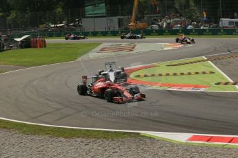 World © Octane Photographic Ltd. Sunday 7th September 2014, Italian GP, Monza - Italy. - Formula 1 Race. Scuderia Ferrari F14T – Kimi Raikkonen and Williams Martini Racing FW36 – Valtteri Bottas. Digital Ref: 1112LB1D8183