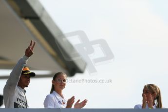 World © Octane Photographic Ltd. Sunday 7th September 2014, Italian GP, Monza - Italy. - Formula 1 Podium. Mercedes AMG Petronas F1 W05 Hybrid – Lewis Hamilton (1st). Digital Ref: 1113LB1D8471