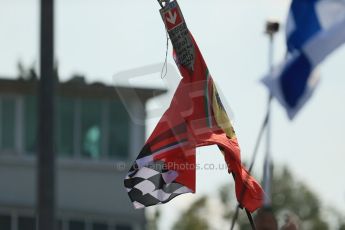World © Octane Photographic Ltd. Sunday 7th September 2014, Italian GP, Monza - Italy. - Formula 1 Podium. Ferrari Flag -"Please Sign The Flag - I love you all". Digital Ref: 1113LB1D8502