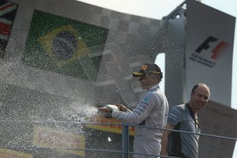 World © Octane Photographic Ltd. Sunday 7th September 2014, Italian GP, Monza - Italy. - Formula 1 Podium. Mercedes AMG Petronas F1 W05 Hybrid – Lewis Hamilton (1st). Digital Ref: 1113LB1D8653