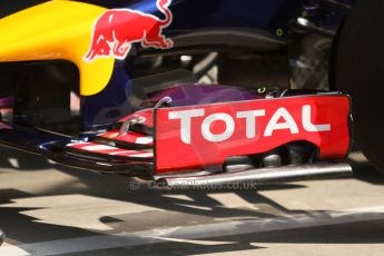 World © Octane Photographic Ltd. Saturday 6th September 2014, Italian GP, Monza - Italy - Formula 1 Qualifying. Infiniti Red Bull Racing RB10 front wing. Digital Ref: 1096CB7D0036