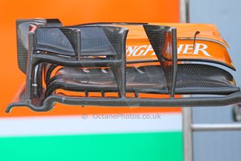 World © Octane Photographic Ltd. Sunday 7th September 2014, Italian GP, Monza - Italy - Formula 1 Race Preparation. Sahara Force India VJM07 front wing detail. Digital Ref : 1096CB7D0395
