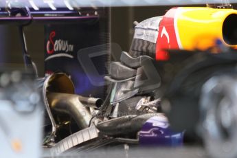 World © Octane Photographic Ltd. Sunday 7th September 2014, Italian GP, Monza - Italy  - Formula 1 Race Preparation. Infiniti Red Bull Racing RB10 engine detail. Digital Ref : 1096CB7D0399