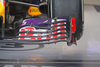 World © Octane Photographic Ltd. Sunday 7th September 2014, Italian GP, Monza - Italy - Formula 1 Race Preparation. Infiniti Red Bull Racing RB10 front wing detail. Digital Ref : 1096CB7D0405