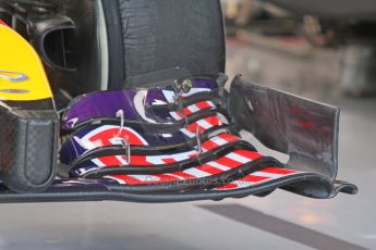 World © Octane Photographic Ltd. Sunday 7th September 2014, Italian GP, Monza - Italy  - Formula 1 Race Preparation. Infiniti Red Bull Racing RB10 front wing detail. Digital Ref : 1096CB7D0411