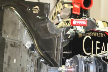 World © Octane Photographic Ltd. Sunday 7th September 2014, Italian GP, Monza - Italy - Formula 1 Race Preparation. Lotus E22 floor detail. Digital Ref : 1096CB7D0420