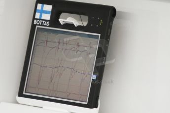 World © Octane Photographic Ltd. Sunday 7th September 2014, Italian GP, Monza - Italy - Formula 1 Race Preparation. Williams Martini Racing data pad of Valtteri Bottas. Digital Ref :